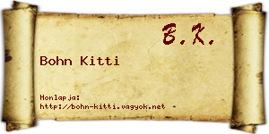 Bohn Kitti névjegykártya