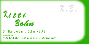 kitti bohn business card